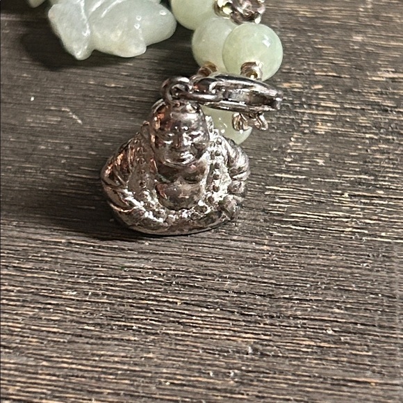 Jade & 925 Sterling Silver Charm Bracelet - Luck & Fortune Theme - Picture 4 of 7